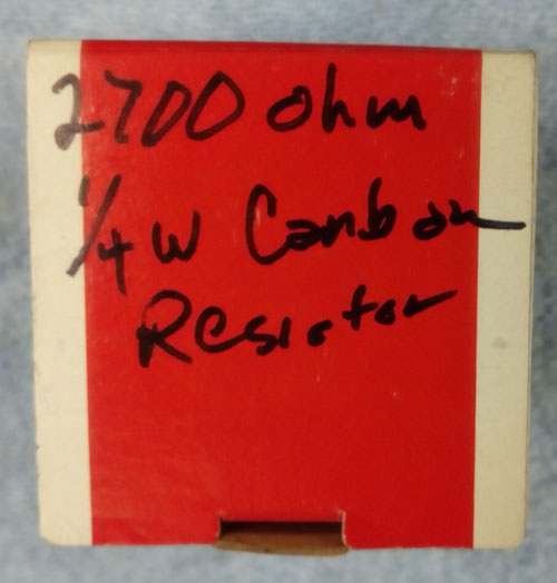 2700 ohm, 1/4 Watt Carbon Resistor
